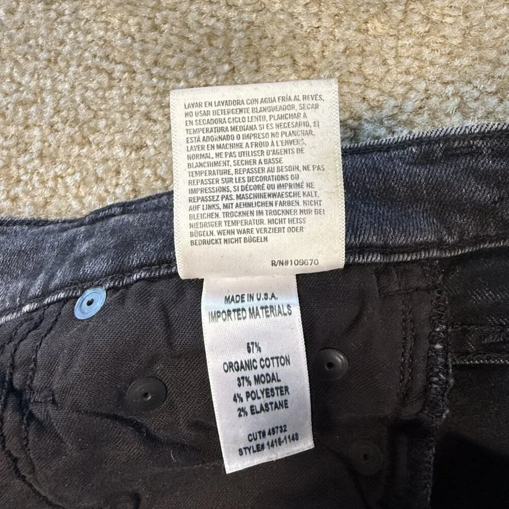 Citizens of Humanity Rocket Mid Rise Skinny Jeans Womens Size 26 Black Gray F681